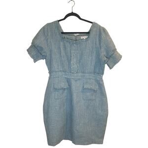 Ivy City Co Mom & Me Claudia Dress, Tweed Blue Pearl Button, Preppy Size XXL